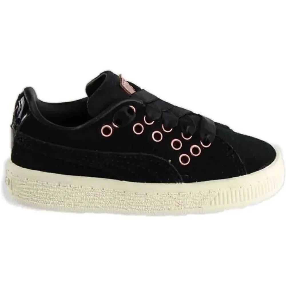 Puma XL VR black suede toddler girls sneakers size 9C
